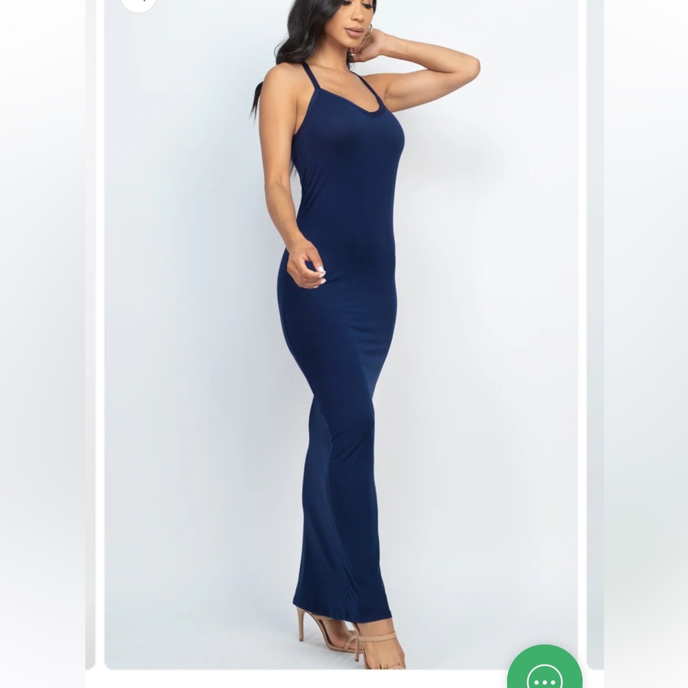 Elegant Navy Blue Maxi Dress